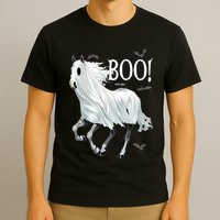 Horse Cosplay Ghost Boo Horse Ghost Halloween T-Shirt