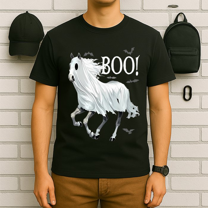 Horse Cosplay Ghost Boo Horse Ghost Halloween T-Shirt