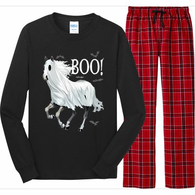 Horse Cosplay Ghost Boo Horse Ghost Halloween Long Sleeve Pajama Set