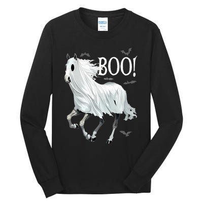 Horse Cosplay Ghost Boo Horse Ghost Halloween Tall Long Sleeve T-Shirt