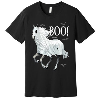 Horse Cosplay Ghost Boo Horse Ghost Halloween Premium T-Shirt