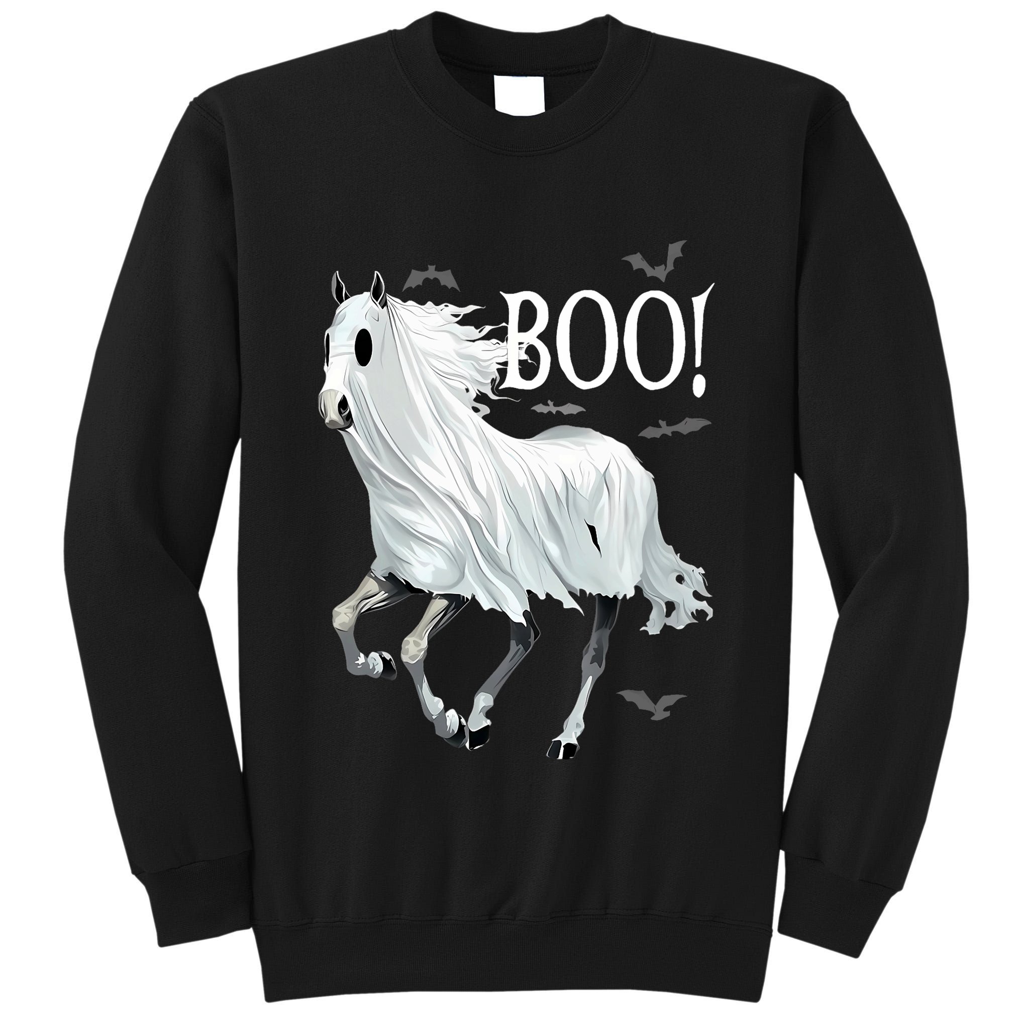 Horse Cosplay Ghost Boo Horse Ghost Halloween Tall Sweatshirt