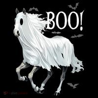 Horse Cosplay Ghost Boo Horse Ghost Halloween Kids T-Shirt