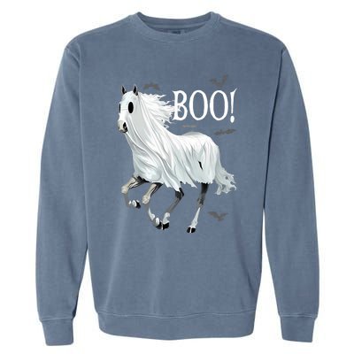 Horse Cosplay Ghost Boo Horse Ghost Halloween Garment-Dyed Sweatshirt