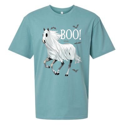 Horse Cosplay Ghost Boo Horse Ghost Halloween Sueded Cloud Jersey T-Shirt