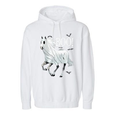 Horse Cosplay Ghost Boo Horse Ghost Halloween Garment-Dyed Fleece Hoodie