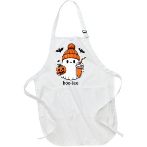 Halloween Cute Ghost Bougie Ghost Boojee Gift Full-Length Apron With Pockets