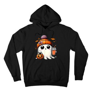 Halloween Cute Ghost Drinking Coffee Ghost Ice Gift Hoodie