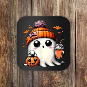 Halloween Cute Ghost Drinking Coffee Ghost Ice Gift Coaster