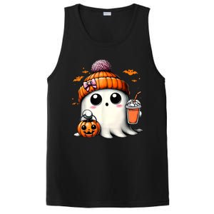 Halloween Cute Ghost Drinking Coffee Ghost Ice Gift PosiCharge Competitor Tank