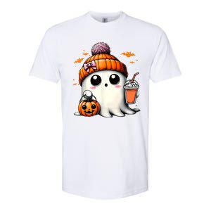 Halloween Cute Ghost Drinking Coffee Ghost Ice Gift Softstyle CVC T-Shirt