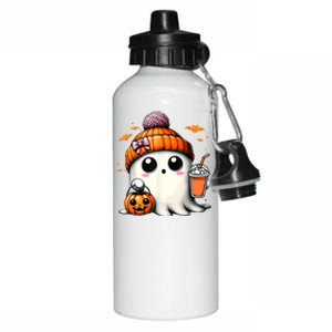 Halloween Cute Ghost Drinking Coffee Ghost Ice Gift Aluminum Water Bottle