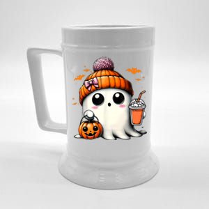 Halloween Cute Ghost Drinking Coffee Ghost Ice Gift Beer Stein