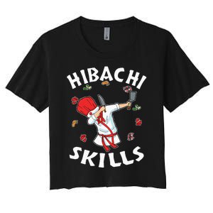 Hibachi Connoisseur Gifts Hibachi Chef Costume Hibachi Grill Women's Crop Top Tee