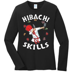 Hibachi Connoisseur Gifts Hibachi Chef Costume Hibachi Grill Ladies Long Sleeve Shirt