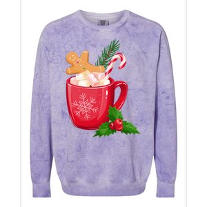 Hot Chocolate Gingerbread Christmas Colorblast Crewneck Sweatshirt