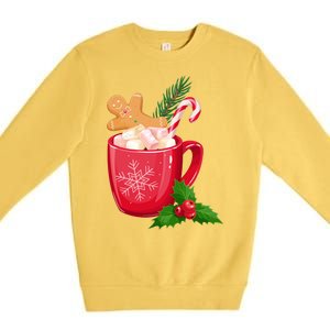 Hot Chocolate Gingerbread Christmas Premium Crewneck Sweatshirt