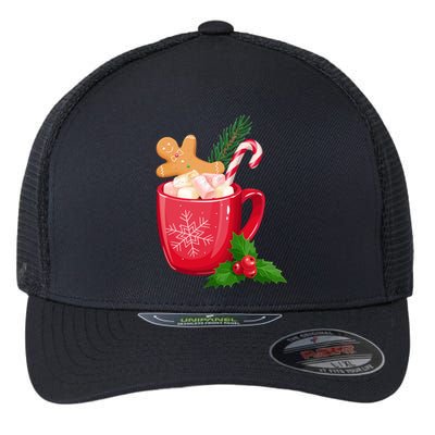 Hot Chocolate Gingerbread Christmas Flexfit Unipanel Trucker Cap