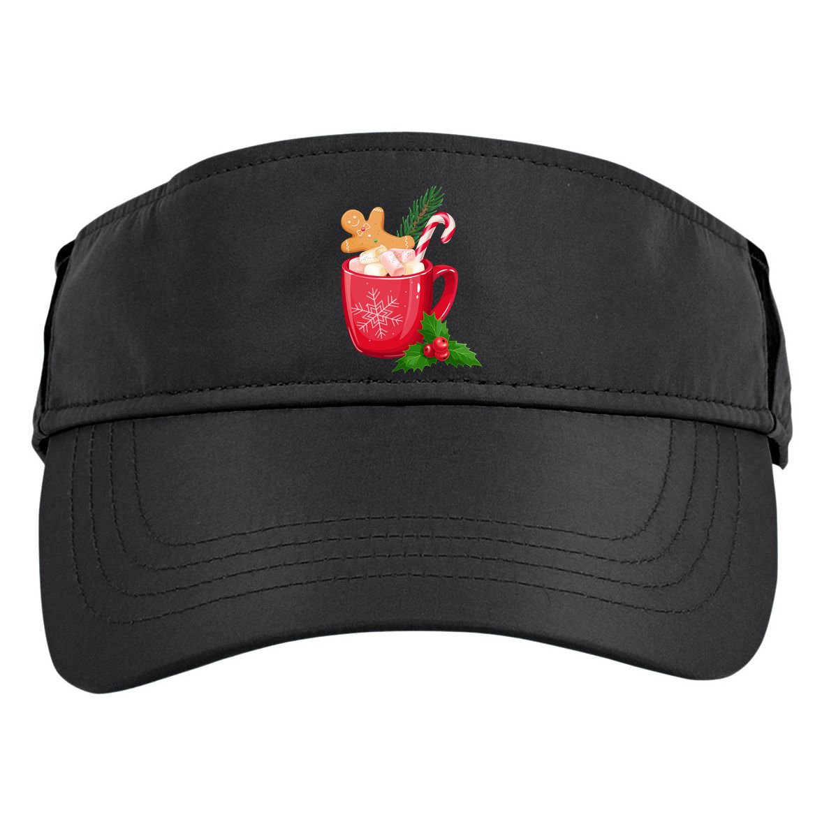 Hot Chocolate Gingerbread Christmas Adult Drive Performance Visor