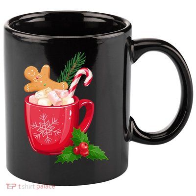 Hot Chocolate Gingerbread Christmas 11oz C Handle Ceramic Mug