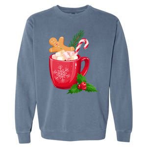 Hot Chocolate Gingerbread Christmas Garment-Dyed Sweatshirt