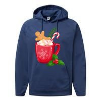 Hot Chocolate Gingerbread Christmas Performance Fleece Hoodie