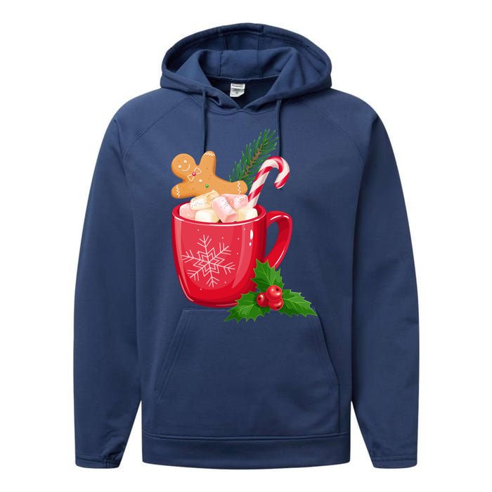 Hot Chocolate Gingerbread Christmas Performance Fleece Hoodie