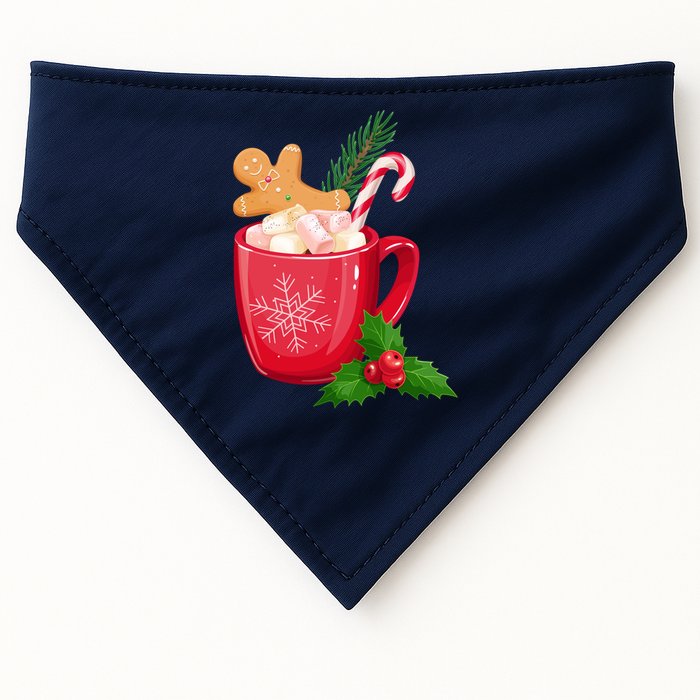 Hot Chocolate Gingerbread Christmas USA-Made Doggie Bandana