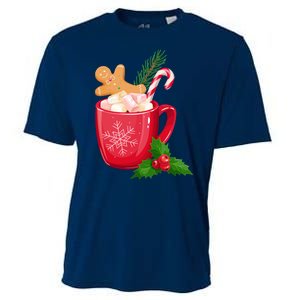 Hot Chocolate Gingerbread Christmas Cooling Performance Crew T-Shirt