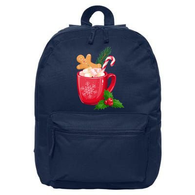 Hot Chocolate Gingerbread Christmas 16 in Basic Backpack