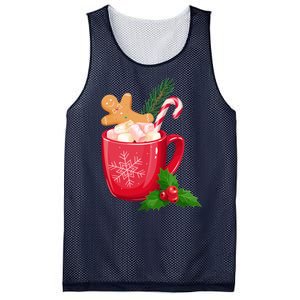 Hot Chocolate Gingerbread Christmas Mesh Reversible Basketball Jersey Tank