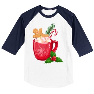 Hot Chocolate Gingerbread Christmas Baseball Sleeve Shirt