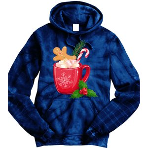 Hot Chocolate Gingerbread Christmas Tie Dye Hoodie