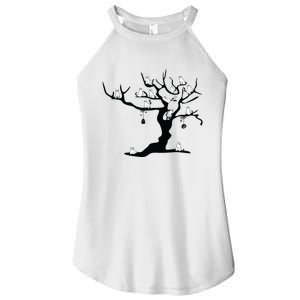 Halloween Cute Ghost Kitty Cats On A Tree Women Art Women's Perfect Tri Rocker Tank