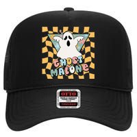 Halloween Cute Ghost Malone Parody Post Cool Hip Hop Joke High Crown Mesh Back Trucker Hat