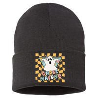 Halloween Cute Ghost Malone Parody Post Cool Hip Hop Joke Sustainable Knit Beanie