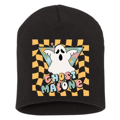 Halloween Cute Ghost Malone Parody Post Cool Hip Hop Joke Short Acrylic Beanie