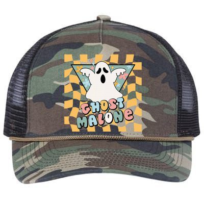 Halloween Cute Ghost Malone Parody Post Cool Hip Hop Joke Retro Rope Trucker Hat Cap