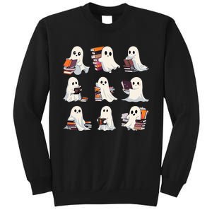 Halloween Cute Ghost Read More Books Spooky Boo Teacher Kids Sweatshirt