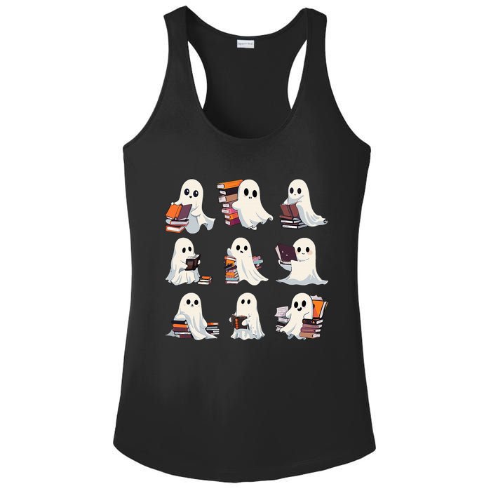 Halloween Cute Ghost Read More Books Spooky Boo Teacher Kids Ladies PosiCharge Competitor Racerback Tank