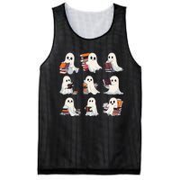 Halloween Cute Ghost Read More Books Spooky Boo Teacher Kids Mesh Reversible Basketball Jersey Tank