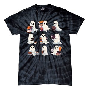 Halloween Cute Ghost Read More Books Spooky Boo Teacher Kids Tie-Dye T-Shirt