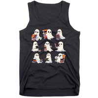 Halloween Cute Ghost Read More Books Spooky Boo Teacher Kids Tank Top