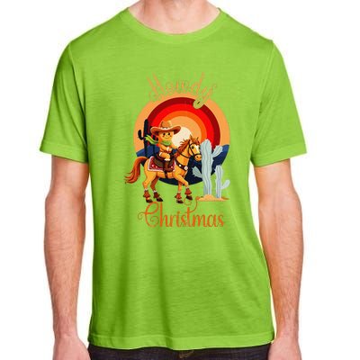 Howdy Christmas Gingerbread Cowboy Riding Horse Adult ChromaSoft Performance T-Shirt