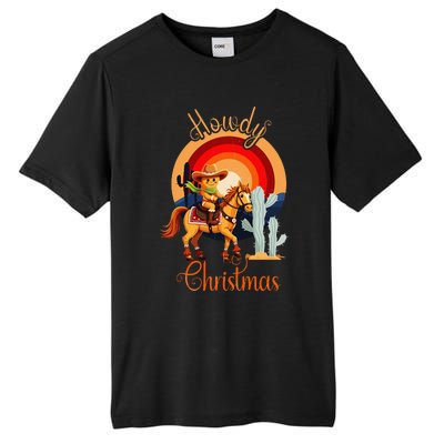 Howdy Christmas Gingerbread Cowboy Riding Horse Tall Fusion ChromaSoft Performance T-Shirt