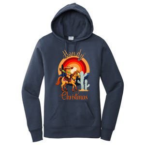 Howdy Christmas Gingerbread Cowboy Riding Horse Women's Pullover Hoodie