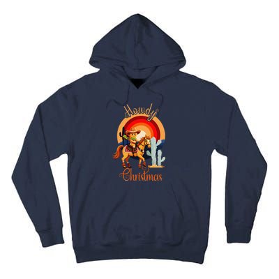 Howdy Christmas Gingerbread Cowboy Riding Horse Tall Hoodie