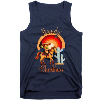 Howdy Christmas Gingerbread Cowboy Riding Horse Tank Top