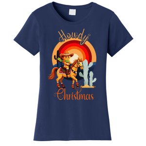 Howdy Christmas Gingerbread Cowboy Riding Horse Women's T-Shirt