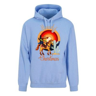 Howdy Christmas Gingerbread Cowboy Riding Horse Unisex Surf Hoodie